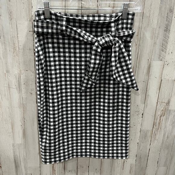 Anthropologie Maeve Black White Gingham
Checker Knit Pencil Skirt Womens Small - Picture 1 of 7